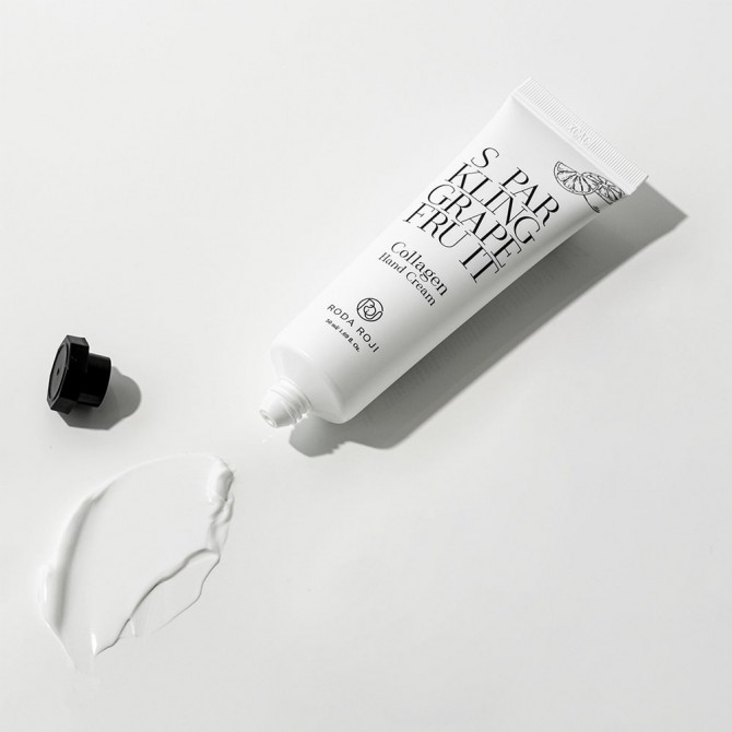 Крем для рук с коллагеном с ароматом грейпфрута Roda Roji Sparkling Grape Fruit Collagen Hand Cream 50 мл купить в Украине 2
