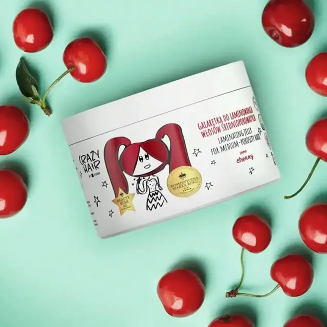 Маска-желе для ламинирования пористых волос вишня HISKIN Crazy Hair Jelly For Laminating Medium Porosity Hair Cherry 300 мл купить в Украине 3