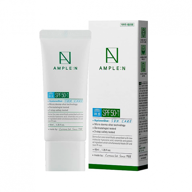 Сонцезахисний крем з гіалуроновою кислотою AMPLE N HyaluronShot Ampoule Sun Care SPF50 + PA ++++ 40 мл купити в Україні 2