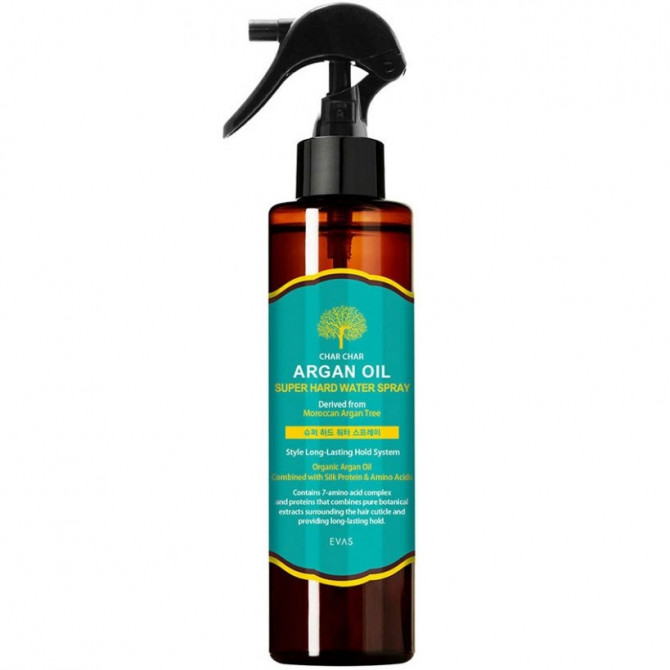Спрей для укладання волосся з аргановим маслом Char Char Argan Oil Super Hard Water Spray 250 мл купити в Україні