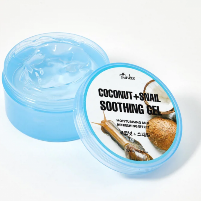 Універсальний заспокійливий гель з муцином равлики та кокосом Thinkco Snail & Coconut Soothing Gel 300 мл купити в Україні 3