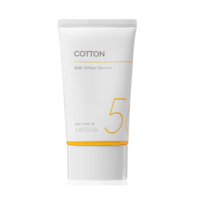 Сонцезахисний крем з оксамитовим фінішем SPF50+ MISSHA All Around Safe Block Cotton Sun 50 мл купити в Україні