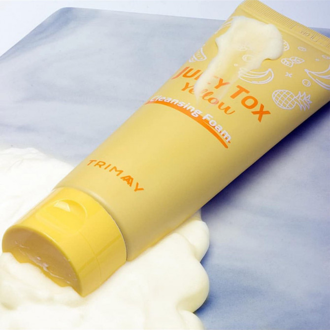 Відлущуюча пінка для вмивання з бананом та ананасом TRIMAY Juicy Tox Yellow Cleansing Foam 120 мл купити в Україні 2