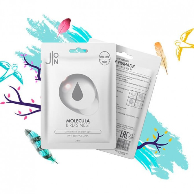 Поживна маска для обличчя з ластівчиним гніздом J:ON Molecula Bird's Nest Daily Essence Mask купити в Україні 2