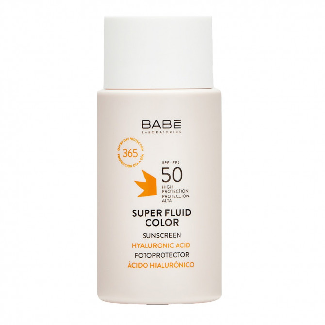 Солнцезащитный BB-флюид c тонирующим эффектом с гиалуроновой кислотой SPF 50 Babe Laboratorios Super Fluid Color 50 мл купить в Украине