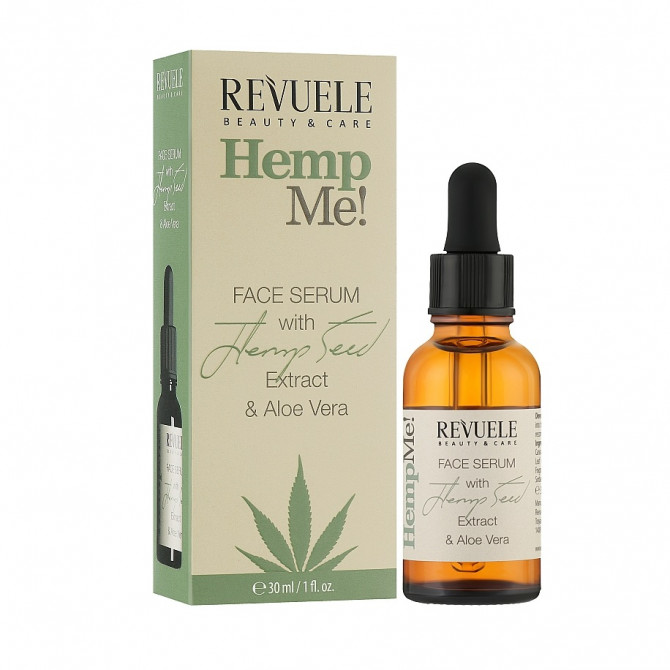 Зволожуюча сироватка для обличчя з маслом конопель насіння Revuele Hemp Me! Face Serum 30 мл купити в Україні