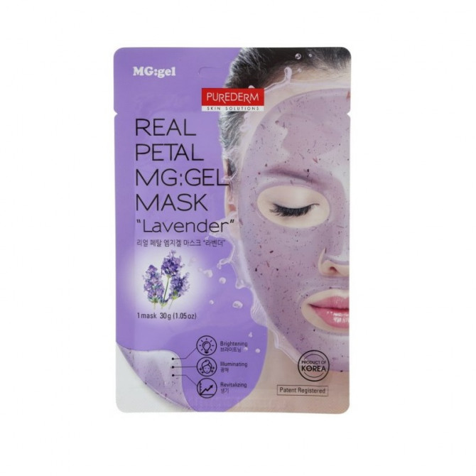 Питательная гидрогелевая маска с лавандой, PUREDERM, Real Petal MG:Gel Mask Lavender купить в Украине Питательная гидрогелевая маска с лавандой, PUREDERM, Real Petal MG:Gel Mask Lavender купить в Украине