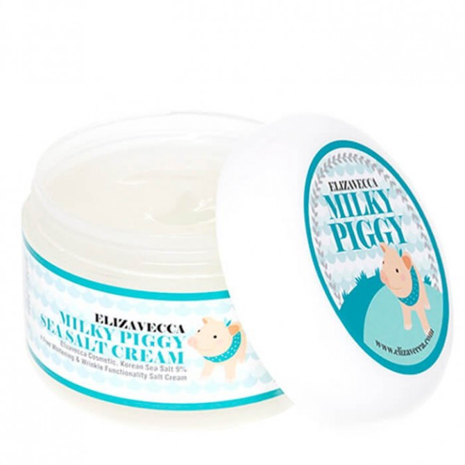 Антивозрастной крем для лица с коллагеном и морской солью Elizavecca Milky Piggy Sea Salt Cream 100 мл купить в Украине 3