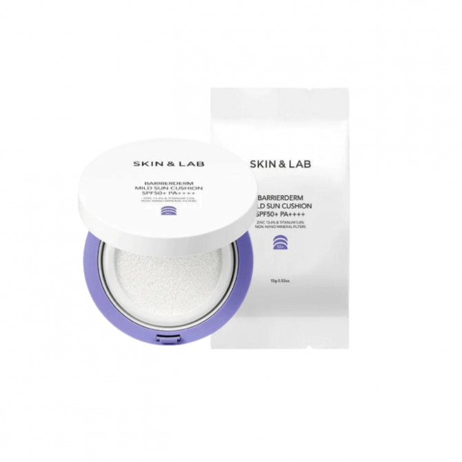 Сонцезахисний кушон с запасним блоком SKIN&LAB Barrierderm Mild Sun Cushion 15 г + 15 г купити в Україні 2
