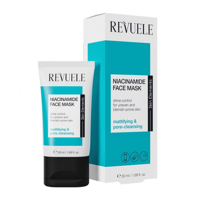 Матируюча та очищувальна маска для обличчя з ніацинамідом Revuele Niacinamide Face Mask 50 мл купити в Україні 2