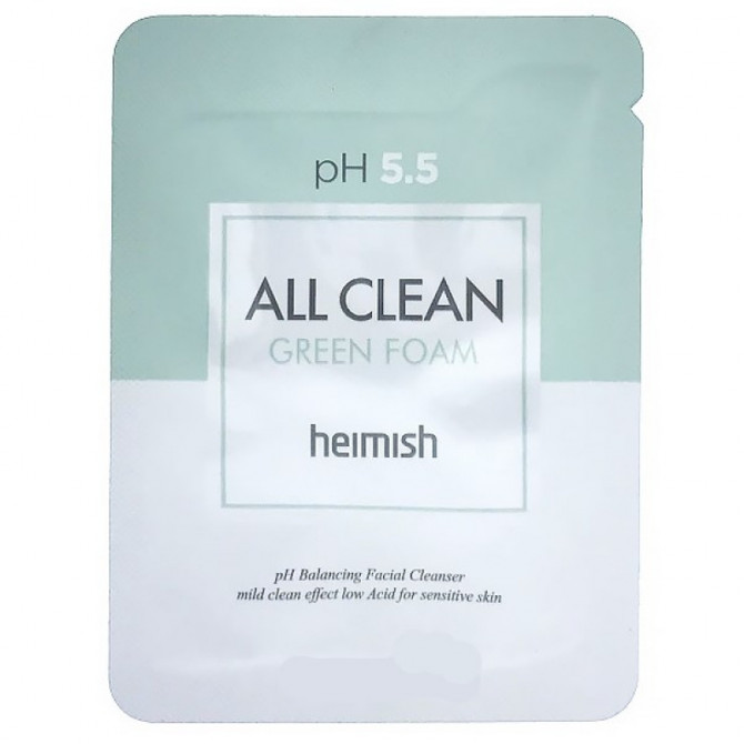 Очищуюча пінка для вмивання Heimish All Clean Green Foam 1 мл (пробник) купити в Україні
