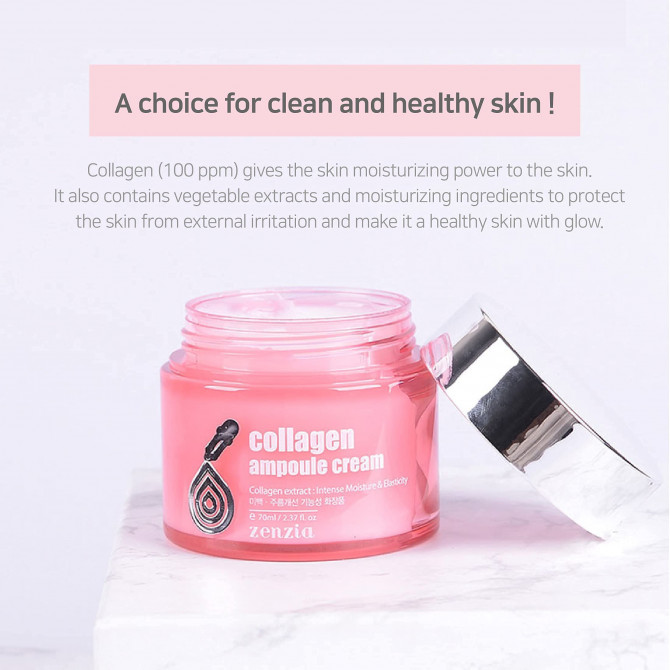 Крем для лица с коллагеном JIGOTT Zenzia Collagen Ampoule Cream 70 мл купить в Украине 3