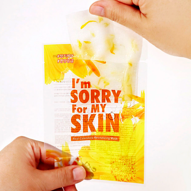 Ревіталізіруюча тканинна маска I'm Sorry For My Skin Real Calendula Revitalizing Mask 23 мл купити в Україні 2