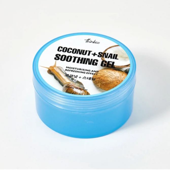 Універсальний заспокійливий гель з муцином равлики та кокосом Thinkco Snail & Coconut Soothing Gel 300 мл купити в Україні 2