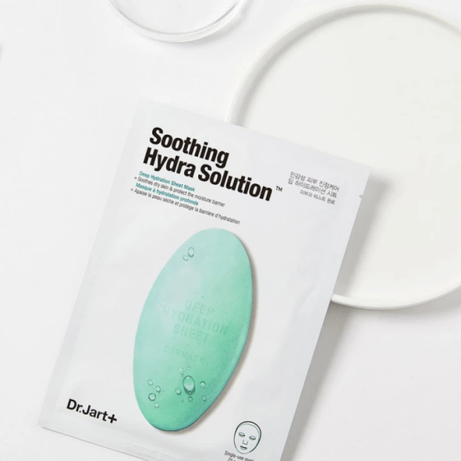Інтенсивно зволожуюча і заспокійлива маска з екстрактом алое Dr. Jart + Dermask Water Soothing Hydra Solution купити в Україні 2