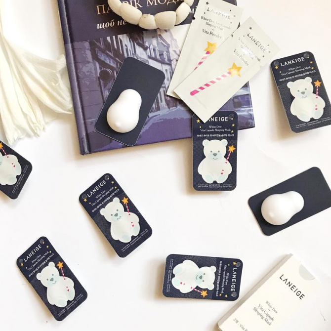 Освітлююча нічна маска для обличчя LANEIGE White Dew Vita Capsule Sleeping Mask купити в Україні 4