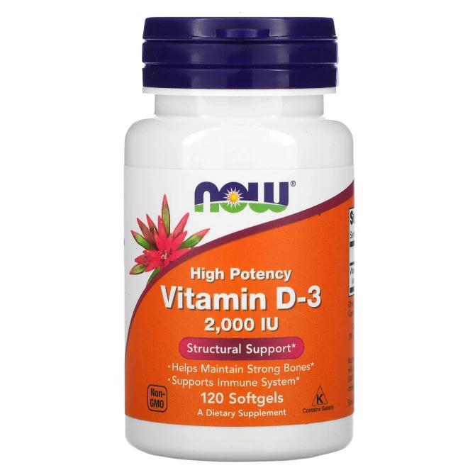 Витамин D3 Now Foods Vitamin D-3 50 мкг (2000 МЕ) 120 капсул купить в Украине