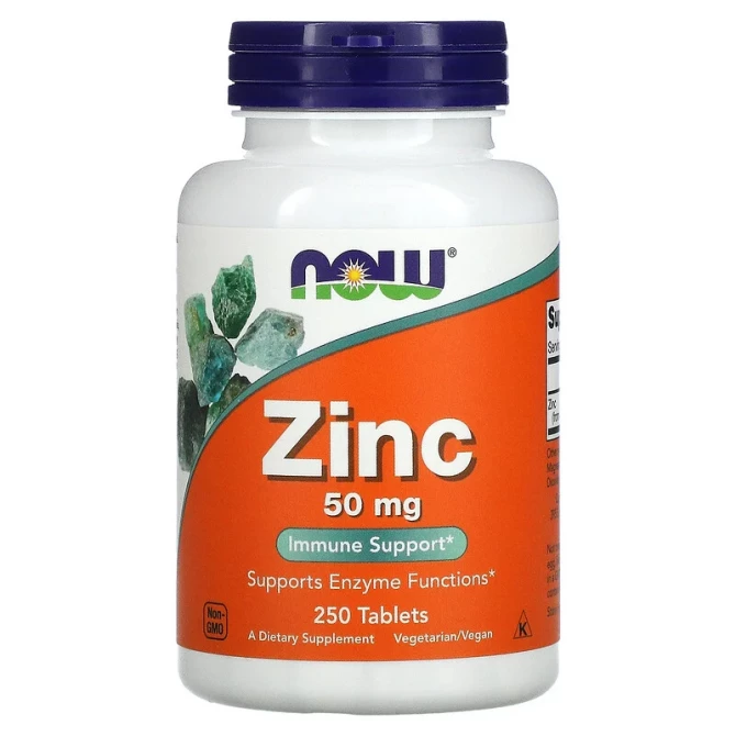 Цинк Now Foods Zinc 50 мг 250 таблеток купити в Україні