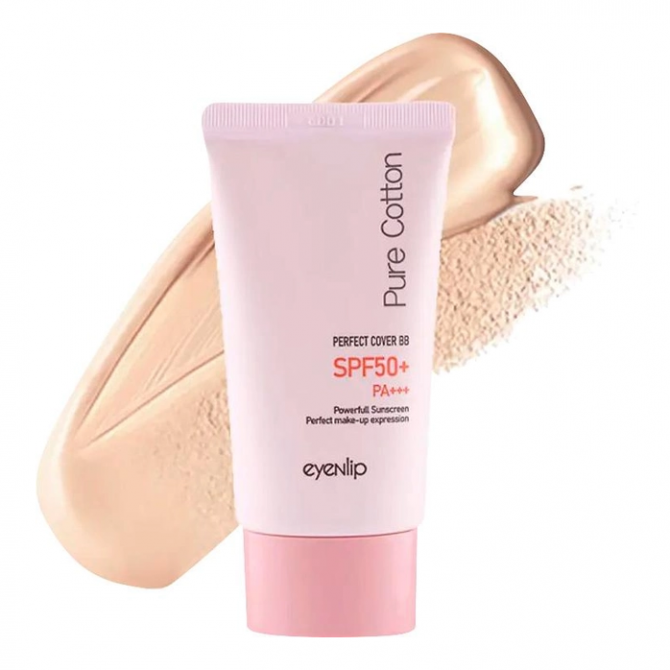 Зволожуючий ВВ крем для ідеального тону EYENLIP Pure Cotton Perfect Cover BB Cream SPF50 + / PA +++ # 21 30 г купити в Україні