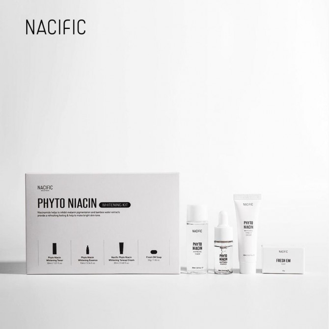 Набор миниатюр осветляющих средств  (мыло тонер эссенция крем) NACIFIC Phyto Niacin Whitening Kit купить в Украине 3