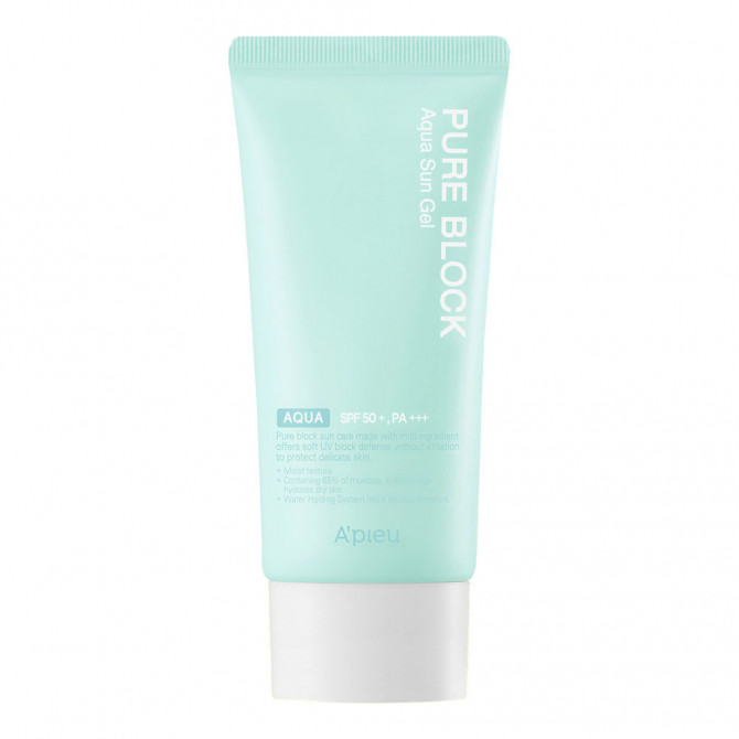 Легкий солнцезащитный гель A'PIEU Pure Block Aqua Sun Gel SPF50+/PA+++ 50 мл купить в Украине
