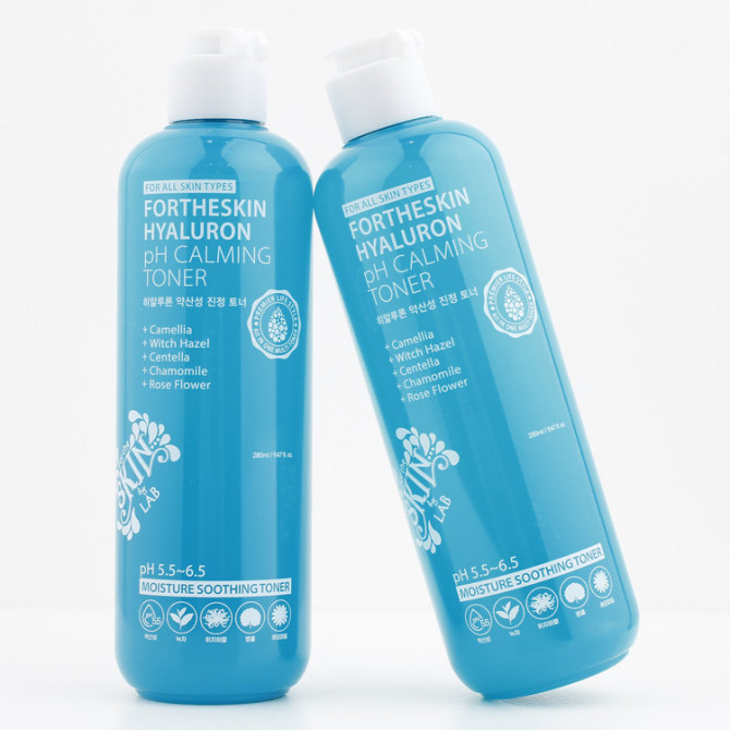 Интенсивно увлажняющий тонер с гиалуроновой кислотой Fortheskin Hyaluron Ph Calming Toner 280 мл купить в Украине 2