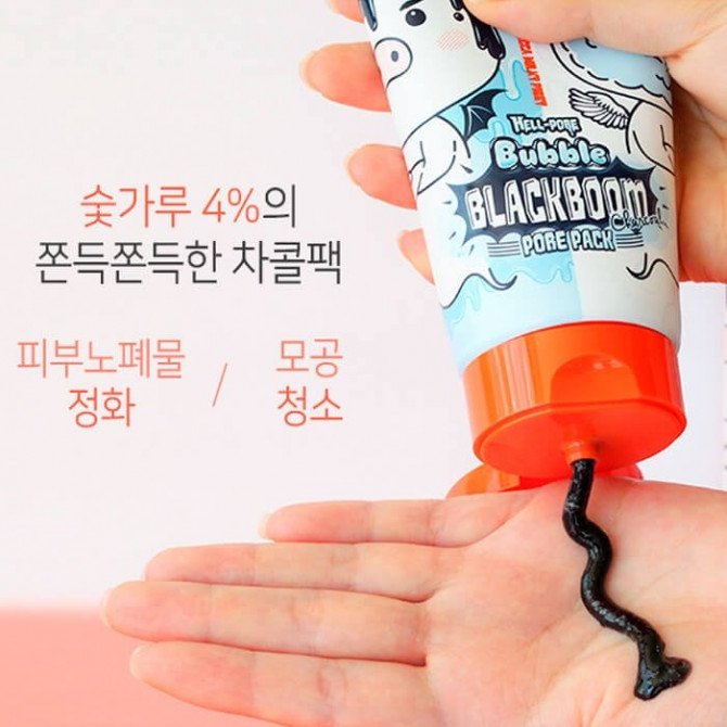 Маска для глибокого очищення пір Elizavecca Hell-Pore Bubble Black Boom Pore Pack 150 мл купити в Україні 2