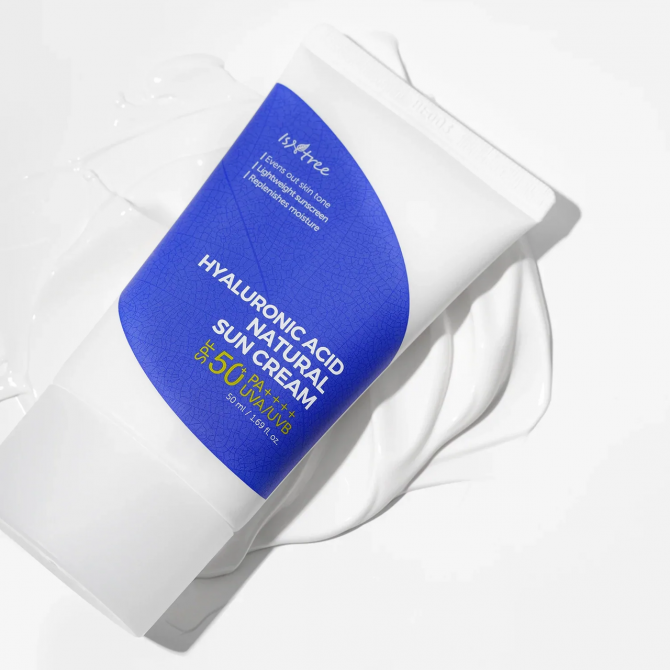 Увлажняющий солнцезащитный крем с гиалуроновой кислотой ISNTREE Hyaluronic Acid Natural Sun Cream SPF50  50 мл купить в Украине 2