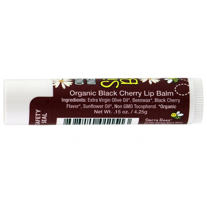 Органический бальзам для губ с вишней Sierra Bees Organic Black Cherry Lip Balm 425 г купить в Украине 2