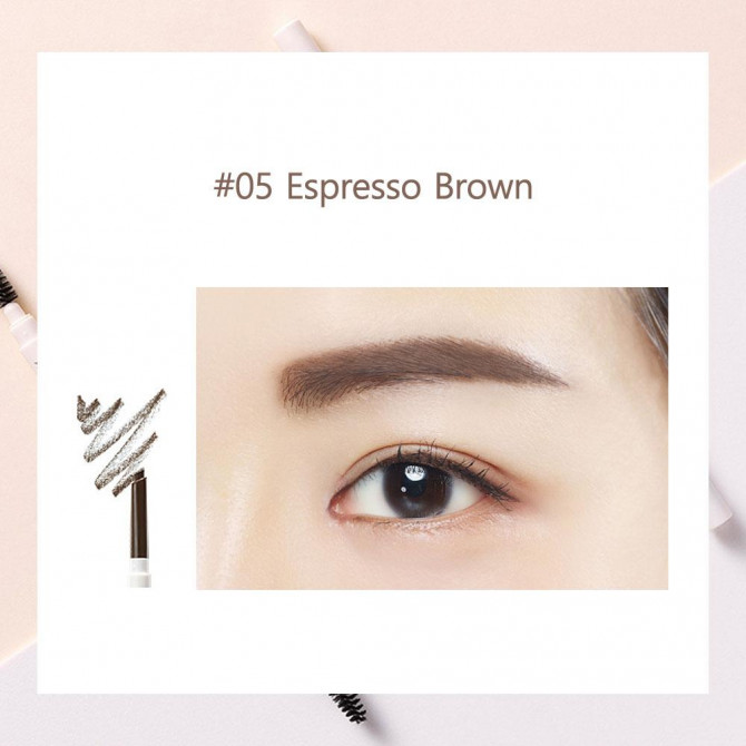 Олівець для брів темно-коричневий Innisfree Auto Eyebrow Pencil # 5 Espresso Brown купити в Україні 3