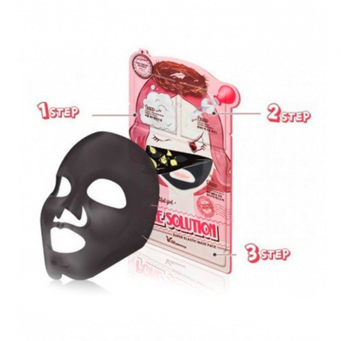 Трехступенчатая маска для очищения и сужения пор Elizavecca Pore Solution Super Elastic Mask Pack купить в Украине 3