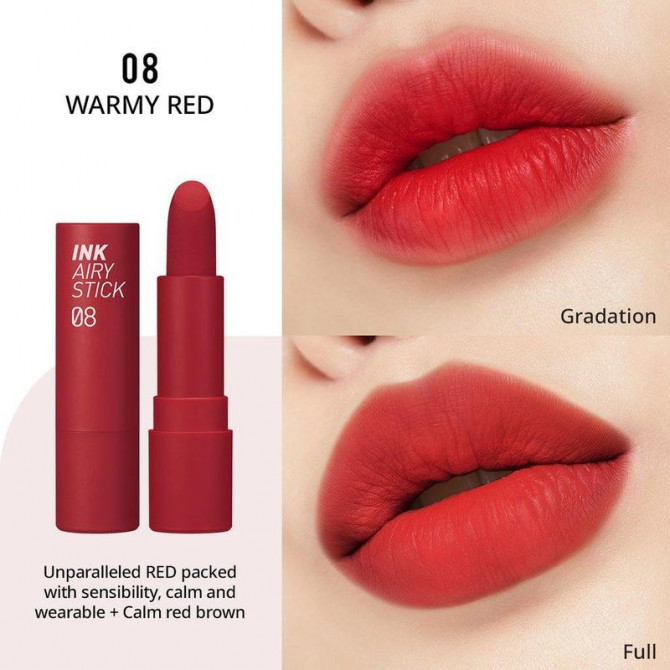 Матовая губная помада Peripera Ink The Airy Velvet Stick #008 Warmy Red купить в Украине 2