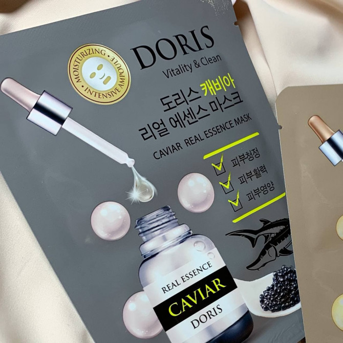Тканинна маска з екстрактом ікри DORIS Caviar Real Essence Mask купити в Україні 2