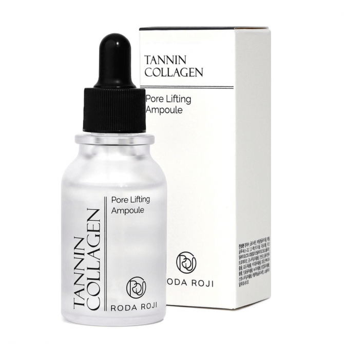 Сироватка для звуження пір з колагеном та комплексом танінів Roda Roji Tannin Collagen Pore Lifting Ampoule 30 мл купити в Україні