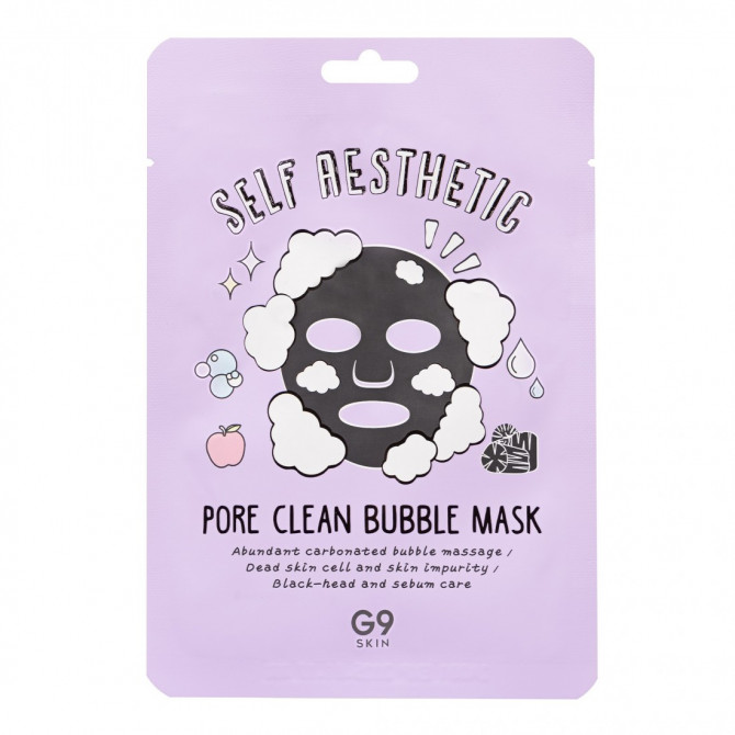 Очищувальна бульбашкова маска з деревним вугіллям G9SKIN Self Aesthetic Pore Clean Bubble Mask купити в Україні