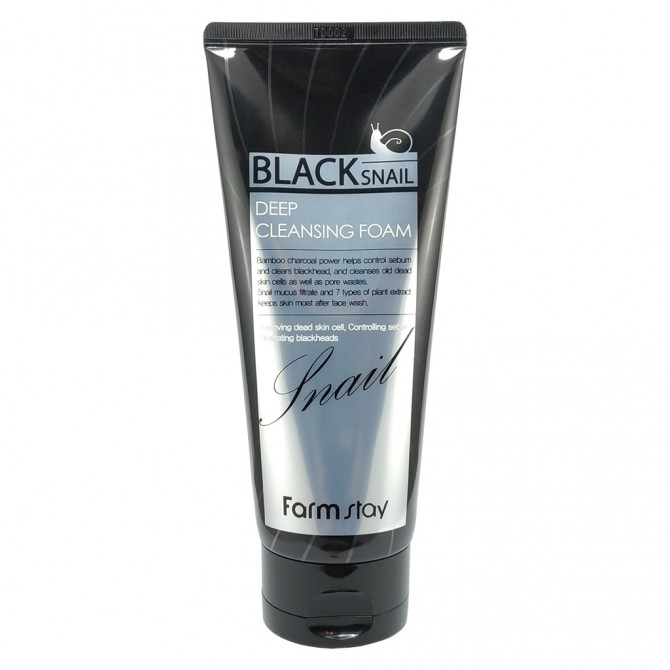 Глубоко очищающая пенка с муцином черной улитки, FarmStay, Black Snail Deep Cleansing Foam, 180 мл купить в Украине Глубоко очищающая пенка с муцином черной улитки, FarmStay, Black Snail Deep Cleansing Foam, 180 мл купить в Украине
