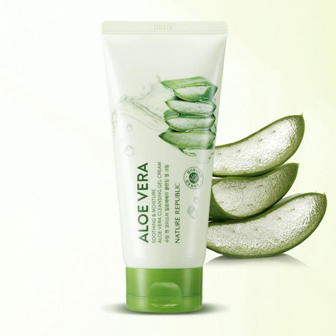 Очищающий крем-гель для лица с алоэ Nature Republic Soothing & Moisture Aloe Vera Cleansing Gel Cream 150 мл купить в Украине 3