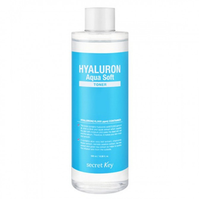 Увлажняющий тонер с гиалуроновой кислотой Secret Key Hyaluron Aqua Soft Toner 500 мл купить в Украине 3