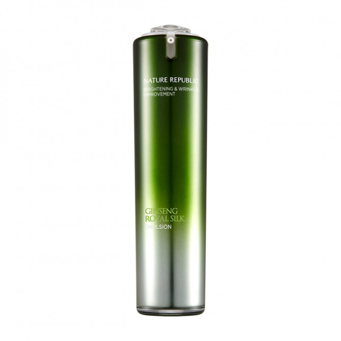 Антивозрастная эмульсия с экстрактом женьшеня, Nature Republic, Ginseng Royal Silk Emulsion, 120 мл купить в Украине Антивозрастная эмульсия с экстрактом женьшеня, Nature Republic, Ginseng Royal Silk Emulsion, 120 мл купить в Украине