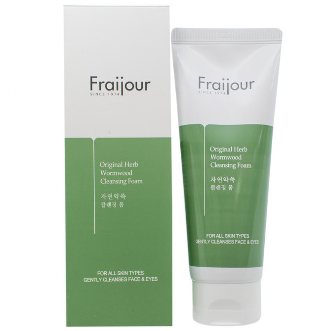 Пінка для вмивання з рослинними екстрактами Fraijour Original Herb Wormwood Cleansing Foam 150 мл купити в Україні 2