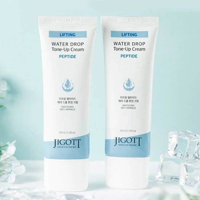 Зволожуючий крем для обличчя з пептидами JIGOTT Lifting Peptide Water Drop Tone Up Cream 50 мл купити в Україні 3