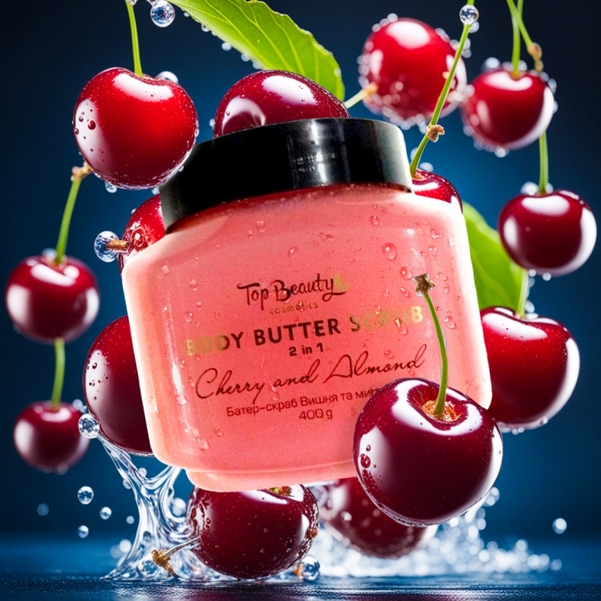 Батер-скраб для тела Вишня и Миндаль Top Beauty Body Butter Sdrub Cherry and Almond 400 г купить в Украине 2