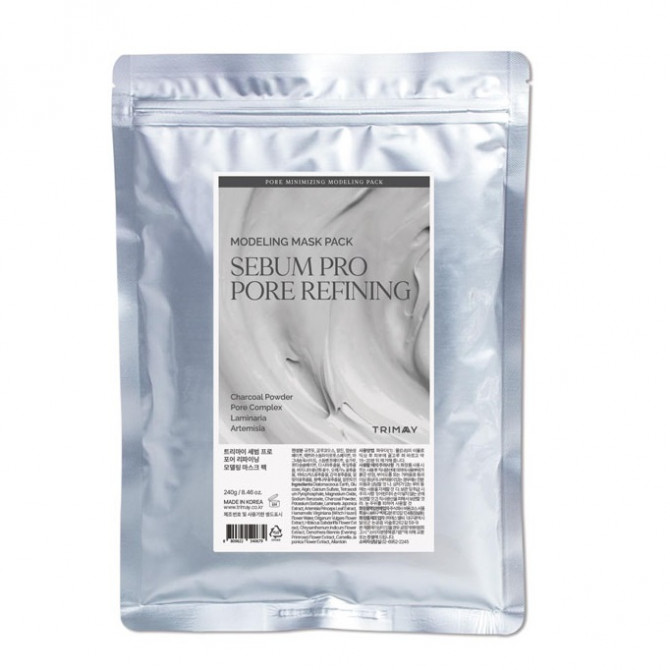 Альгінатна маска для звуження пір із деревним вугіллям Trimay Sebum Pro Pore Refining Modeling Pack 240 г купити в Україні