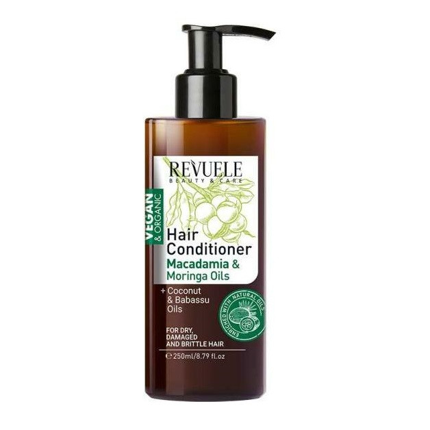 Кондиционер для сухих и ломких волос Revuele Vegan & Organic Hair Conditioner Macadamia & Moringa Oils 250 мл купить в Украине