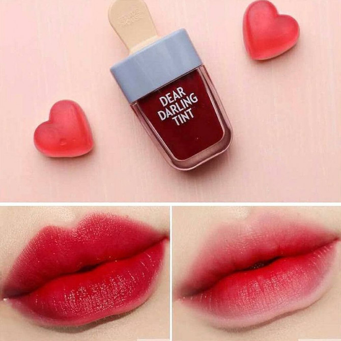 Увлажняющий тинт для губ красный 306 ETUDE HOUSE Dear Darling Water Gel Tint Ice Cream RD306 45 г купить в Украине 2