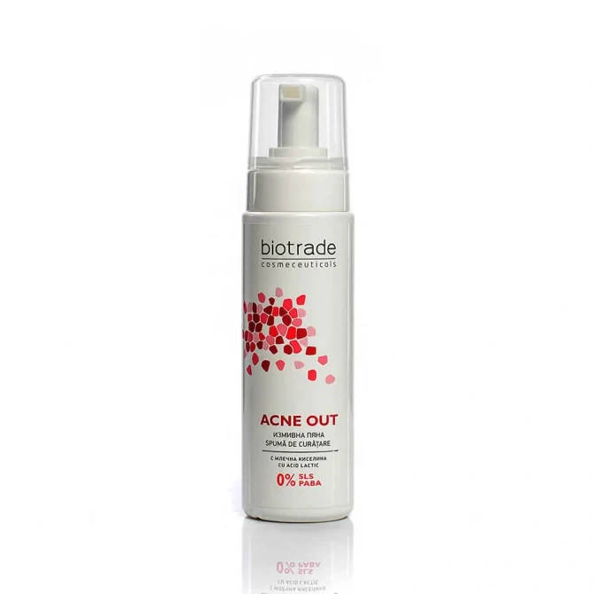 Пенка для умывания с молочной кислотой для всех типов кожи Biotrade Acne Out Cleansing Face Foam 150 мл купить в Украине