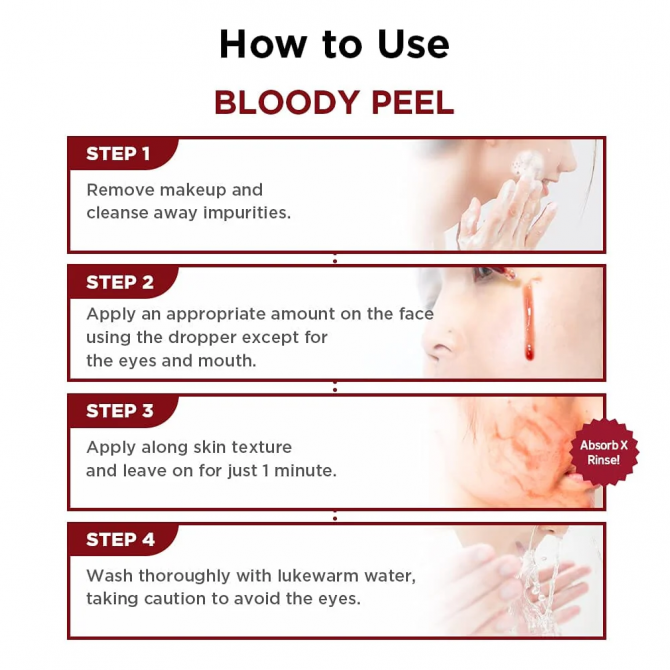 Гліколевий пілінг для обличчя ZOMBIE BEAUTY Bloody Peel 30 мл купити в Україні 4