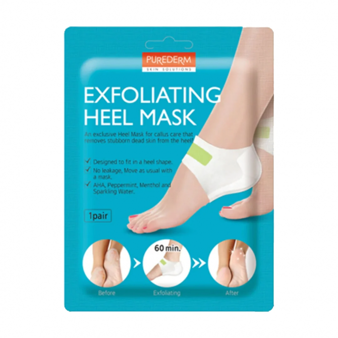 Отшелушивающая маска для ног PUREDERM Exfolaiting Heel Mask купить в Украине