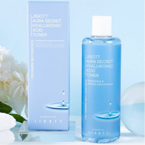 Увлажняющий тонер для лица с гиалуроновой кислотой JIGOTT Aura Secret Hyaluronic Acid Toner 300 мл купить в Украине 3