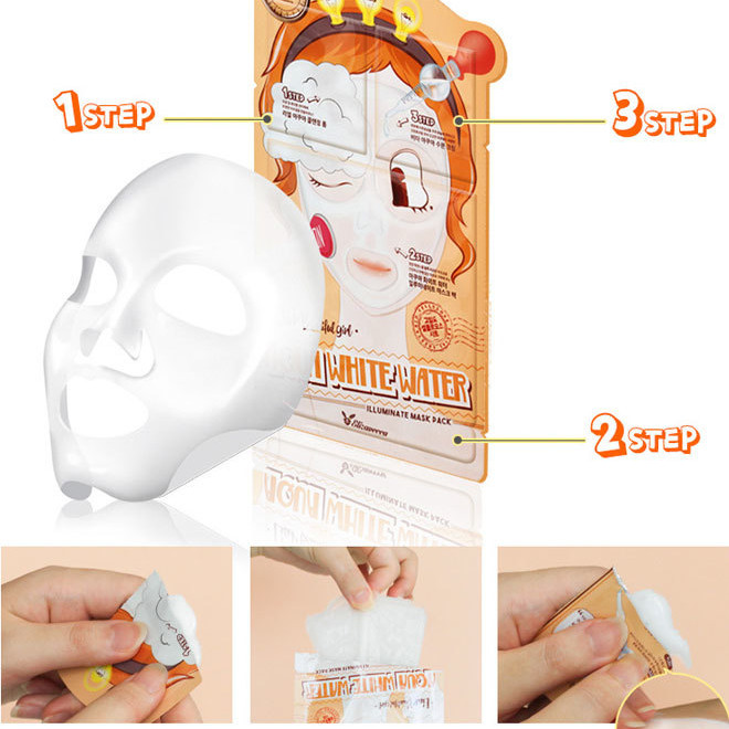 Освітлююча триступенева маска Elizavecca Aqua White Water Illuminate Mask Pack купити в Україні 2
